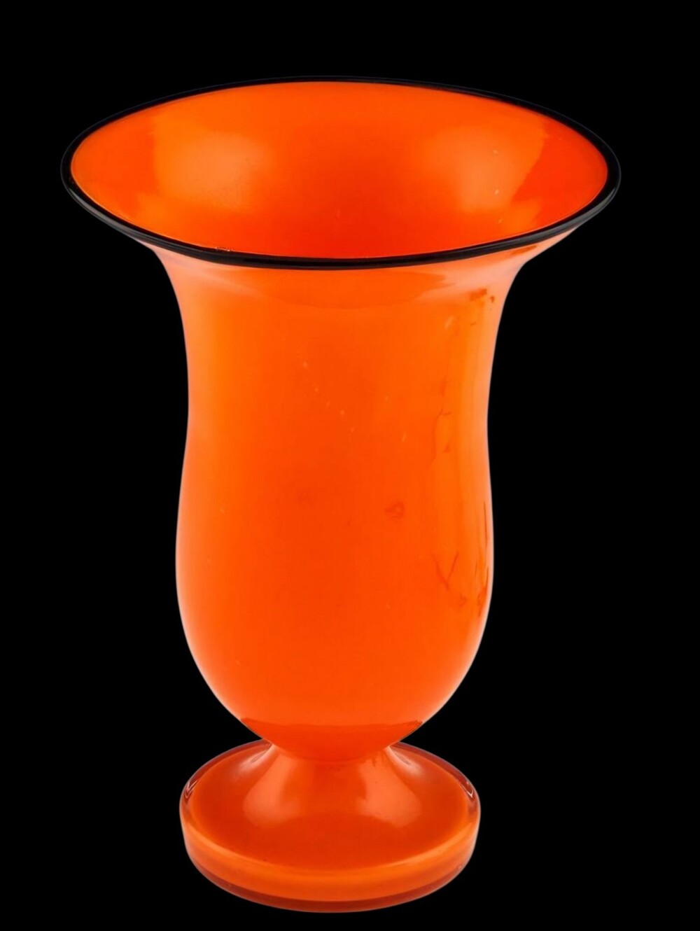 Vintage Welz orange Tango Czech Glass Vase c1935